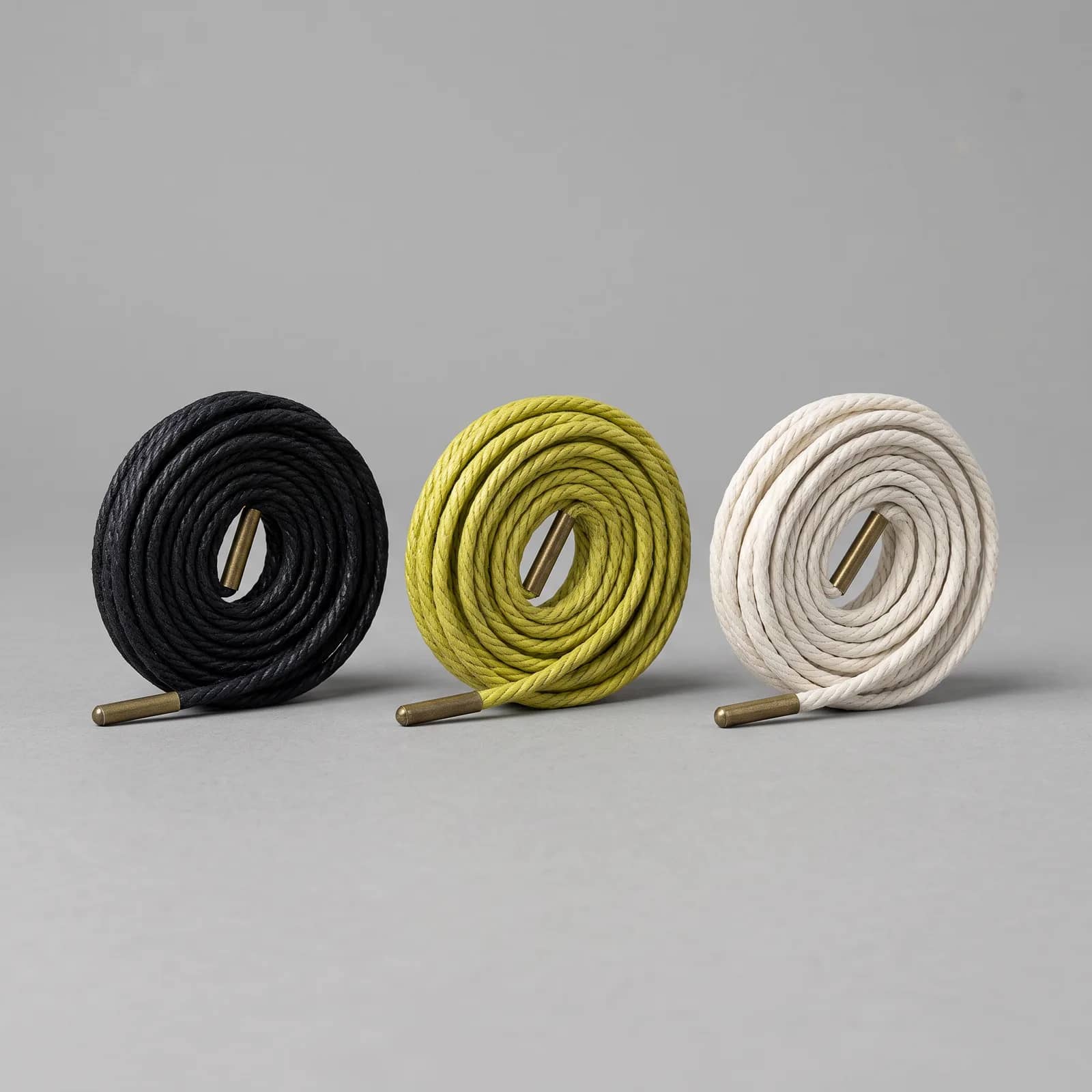 Round waxed laces · three colours