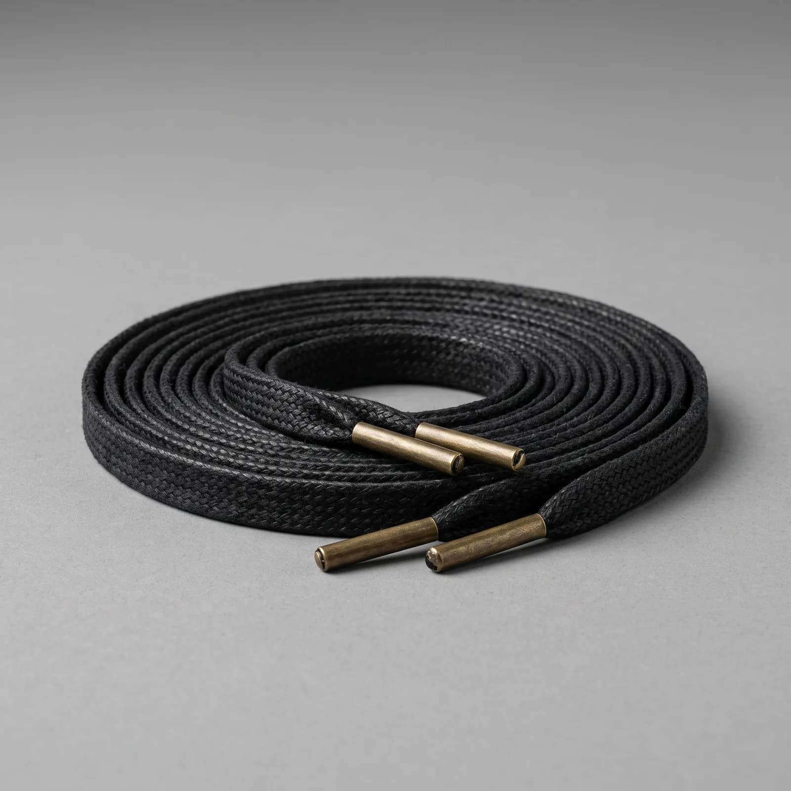 Flat waxed laces · Tar black — სურათი 1 / 1
